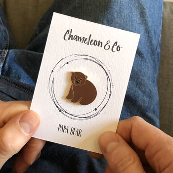 Papa Bear Pin Badge Gift, 2 of 3