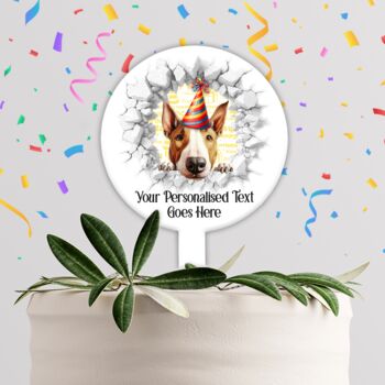 Personalised Bull Terrier Birthday Break Through Dog, 4 of 8