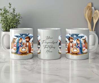 Personalised Cute Nativity Scene Christmas Mug, 2 of 2