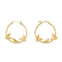 Chunky 14 K Oval Gold Plated Silver Hoop Earrings, thumbnail 4 of 5