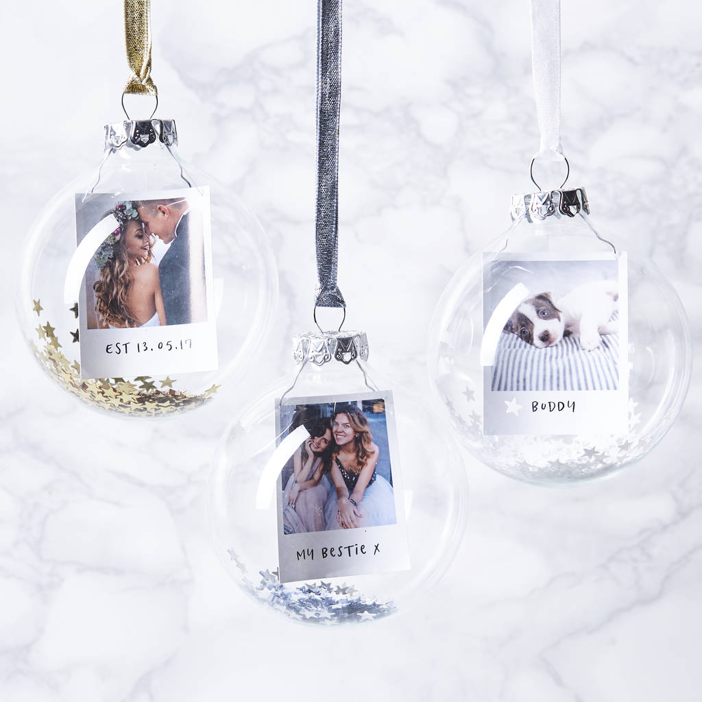 Sequin Personalised Photo Bauble, 1 of 6