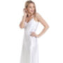 British Made White Long Satin Nightdress With Deep Lace Detail Ladies Size 8 To 28 UK, thumbnail 2 of 3