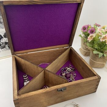 Personalised Large Wooden Name Jewellery Box, 10 of 12