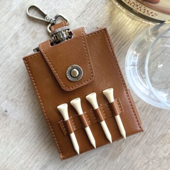 Personalised Secret Message Grandad Golf Hip Flask, 2 of 3