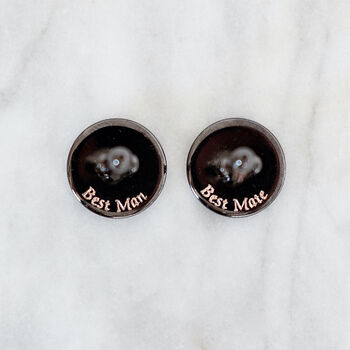 Secret Message Gunmetal And Real Leather Cufflinks, 7 of 8