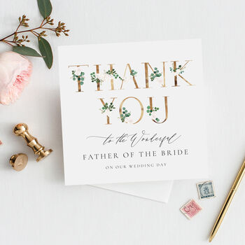 Floral Mock Gold Mother Of The Groom Wedding Card, 2 of 3
