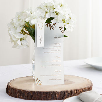 Gold Leaves Foiled Menus With Optional Place Cards, 3 of 4