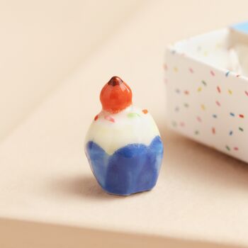 Tiny Matchbox Ceramic Birthday Cake Token, 2 of 3