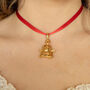 18ct Gold Plated Large Puffy Cherub Pendant, thumbnail 2 of 7