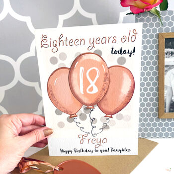 Personalised Balloons Relation 18th Birthday Card, 3 of 10