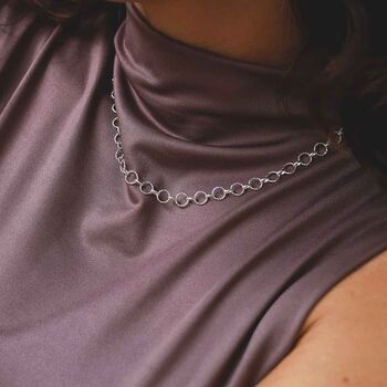 Sterling Silver Shimmer Link Necklace, 3 of 9