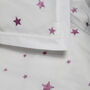 Pink Embroidered Star Cot Bed Duvet And Pillowcase Set, thumbnail 2 of 5