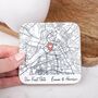 Personalised Valentines Map Coaster, thumbnail 1 of 2