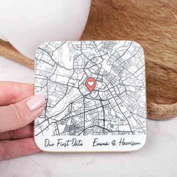 Personalised Valentines Map Coaster, 4 of 5