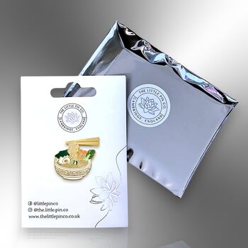 Japanese Ramen Noodles Soup Bowl Enamel Pin, Food Birthday And Christmas Gifts, Gifts Under Ten Pounds, 5 of 8