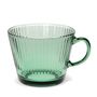 Green Retro Ribbed Glass Mug, thumbnail 2 of 3