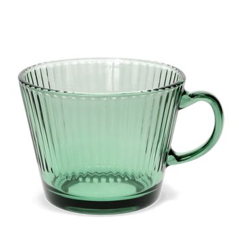 Green Retro Ribbed Glass Mug, 2 of 3