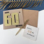 60th Black And Gold Birthday Card, thumbnail 2 of 6