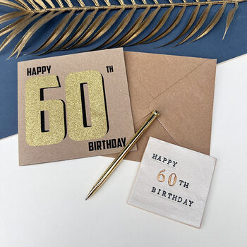 60th Black And Gold Birthday Card, 2 of 6