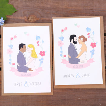 Personalised Wedding Day Portrait Card, 2 of 6