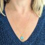 The Circle Aquamarine March Birthstone Necklace, Gold, thumbnail 5 of 7