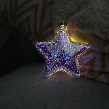 Iridescent 3D Effect Light Up Star Decoration, 9 of 10