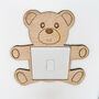 Wooden Teddy Bear Light Switch Cover Surround, thumbnail 5 of 6