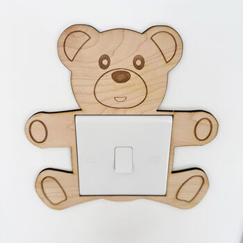 Wooden Teddy Bear Light Switch Cover Surround, 5 of 6