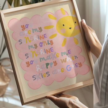 You Are My Sunshine Watercolour Print, 2 of 2