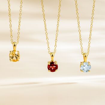 Sky Blue Topaz Solitaire Pendant Necklace In Sterling Silver And Gold, 3 of 10