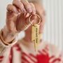 Personalised Lightning Strike Leather Keyring With Hot Stamped Message, thumbnail 1 of 5