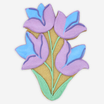 Hand Iced Larkspur July Birth Flower Letterbox Biscuit, 5 of 5