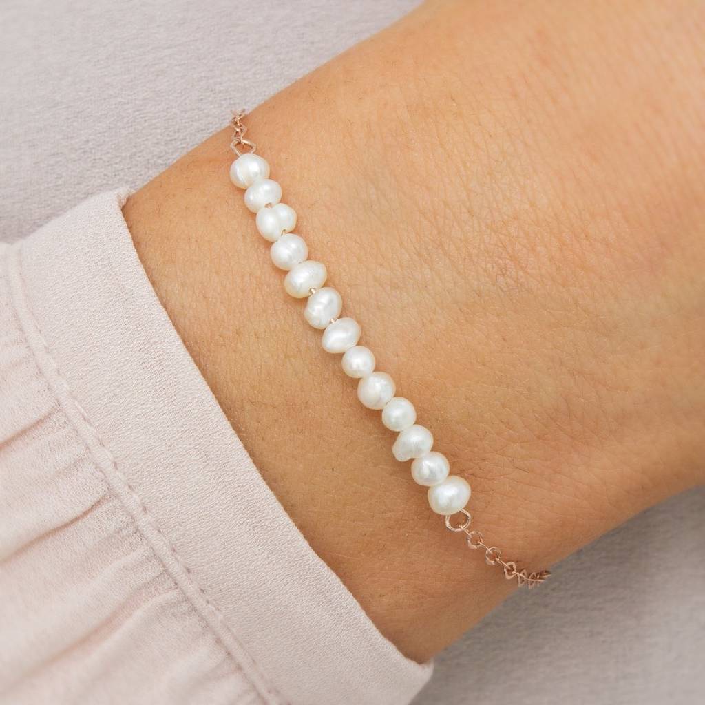 Anja Personalised Freshwater Pearl Bracelet By Bloom Boutique Anja Personalised Freshwater Pearl Bracelet
