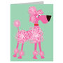 Pink Poodle Dog Mini Greetings Card, thumbnail 3 of 4