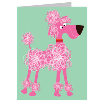 Pink Poodle Dog Mini Greetings Card, 3 of 4