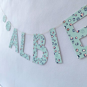 Wild Leopard Print Personalised Name Bunting, 2 of 2