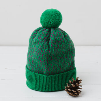 Lambswool Knitted Scatter Pom Pom Hat, 4 of 12