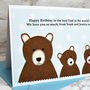 'Daddy Bear' Personalised Birthday Card From Children, thumbnail 4 of 5