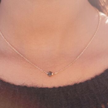 Single Crystal Minimalist Choker Dainty Necklace, 5 of 7