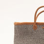 Grey And Natural Colour Block Woven Laundry Basket, thumbnail 3 of 6