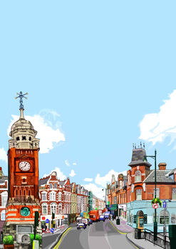 The Broadway, Crouch End Illustration Print, 2 of 2