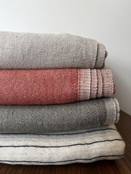 Puglia Cotton And Linen Modern, Double Sided Blanket Terracotta, 12 of 12