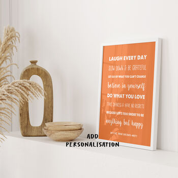 'How To Be Happy' Inspirational Quote Print, 6 of 9