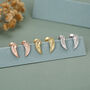 Sterling Silver Angel Wing 16 G Flat Back Labret Earrings, thumbnail 3 of 12