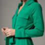 Melbourne Green Punta Di Milano Knit Shirt Dress, thumbnail 4 of 4
