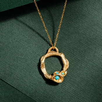 Turquoise And Gold Vermeil Plated Eternity Necklace, 8 of 12