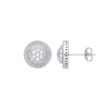 Timeless Sparkle Sterling Silver Earrings, 3 of 3