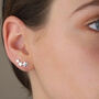 Sterling Silver Triple Star Ear Climbers, thumbnail 1 of 5