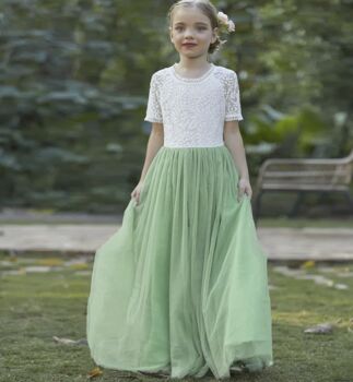 Bonnie In Apple Green ~ Party Or Flower Girl Dress, 6 of 7