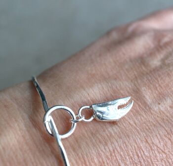 Sterling Silver Crab Claw Bangle, 5 of 6